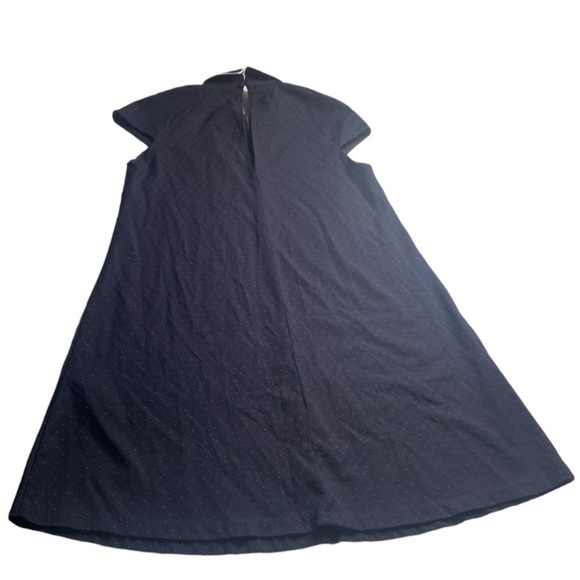 ZARA BASIC COLLECTION NAVY BLUE POLKA DOT DRESS WITH CAP SLEEVES SIZE XS - Picture 6 of 6